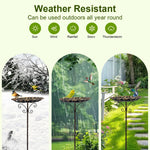 HASTHIP Metal Bird Bath for Outside with Vintage Lotus Leaf Design and 30.3 in Stand
