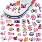 HASTHIP Shoe Decoration Charms for Clogs and Sandals featuring 35pcs Rubber Pink Set | Fun Accessories for Kids and Adults