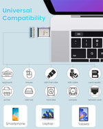 USB C to USB OTG Adapter USB C Male to USB A Female USB 3.1 Adapter Support 120W Fast Charing & 10Gbps Data Transmission Type C Charging Adapter for Phone, Tablet, PC, Laptop