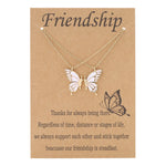HASTHIP® Collar de Mariposa para Mujeres y Niñas,Collares BFF de Aleación,Colgante Amistad y Amor Estilo Moderno Elegante Regalo Cumpleaños para Amigas Hermanas Novias (Dorado