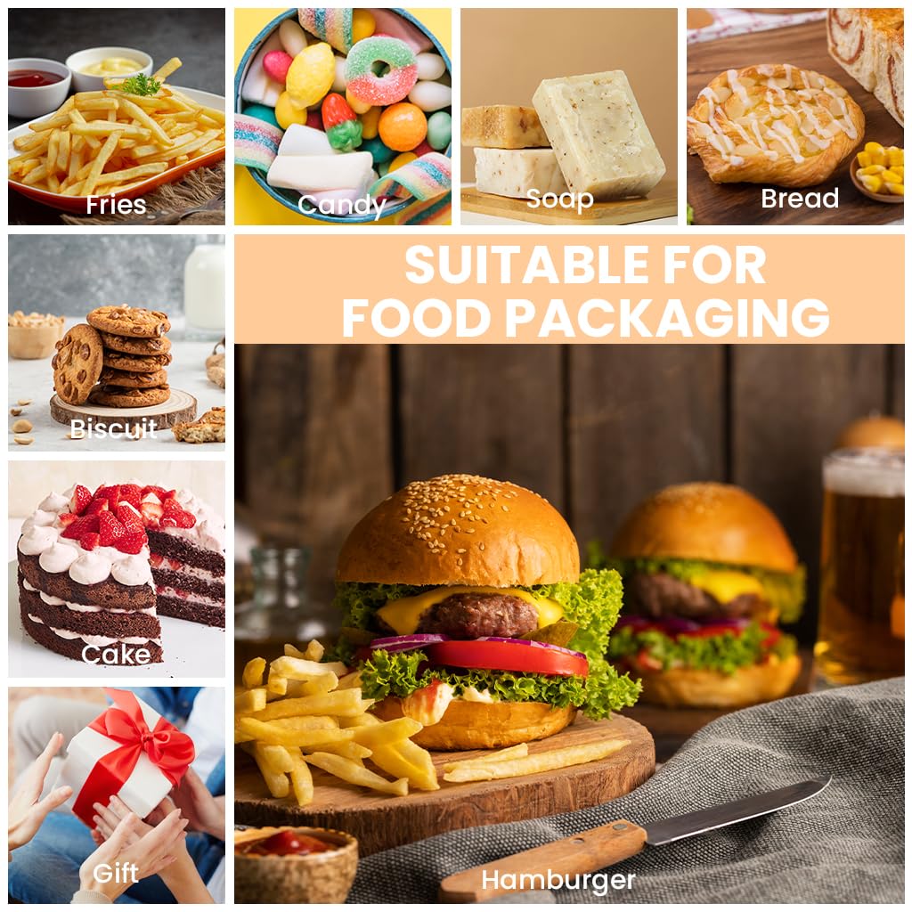 HASTHIP Food Wrappers for Sandwiches and Burgers featuring Greaseproof 18x18cm Sheets | 50 Pack
