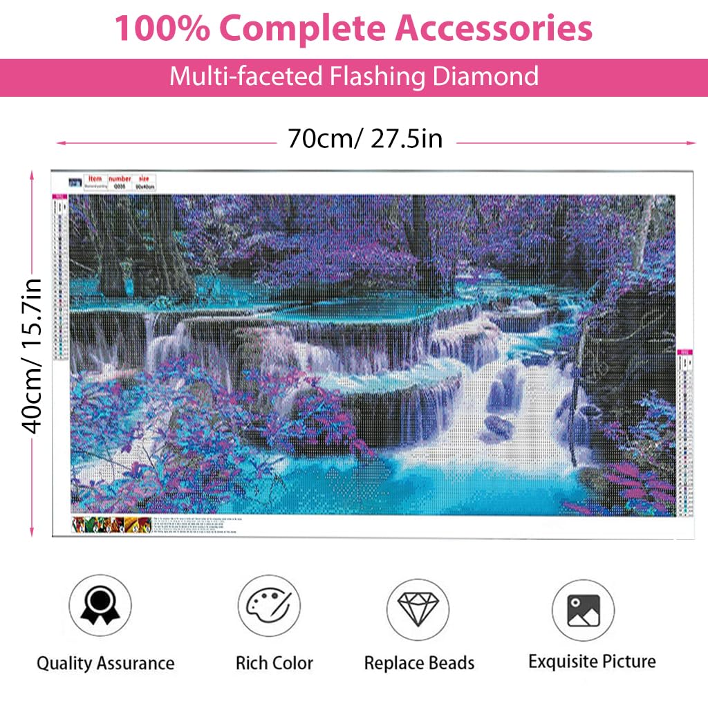 HASTHIP 5D Diamond Painting Kit for Adults with 27.5 x 15.7 in Waterfall Canvas | DIY Home Wall Art