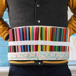 HASTHIP® Canvas Handmade Knitting Pencil Roll Wrap Holder, Large Capacity 48 Slots Pencil Case, Multi-Compartment Portable Canvas Pouch Organizer for School Office Art Supplies, Pink