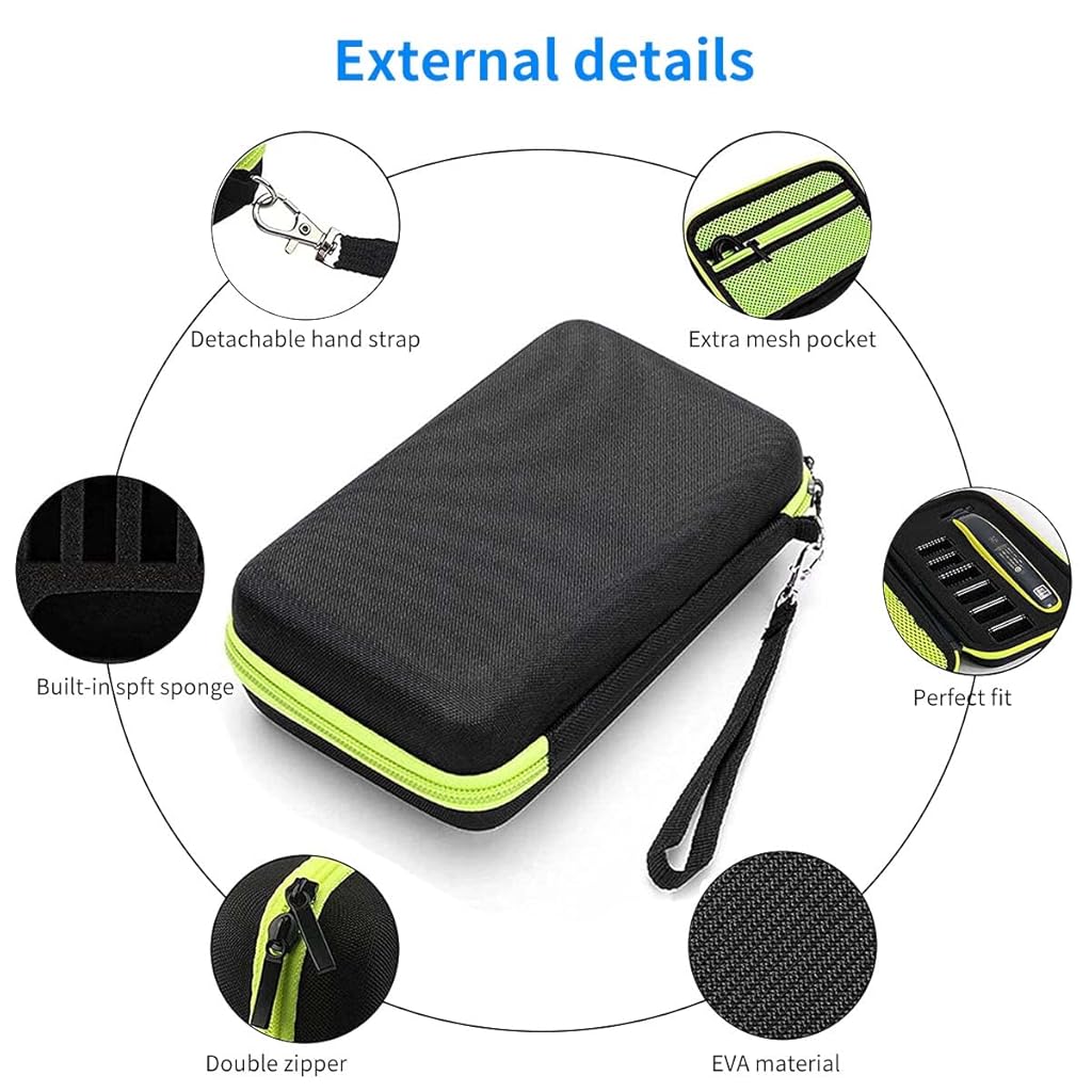 HASTHIP® Estuche de Viaje para Afeitadora Philips OneBlade QP2520 QP2530 QP2570 QP2620 QP2630,Funda Rígida EVA a Prueba de Golpes,Bolsa Protectora Portátil con Correa Mano y Cremallera