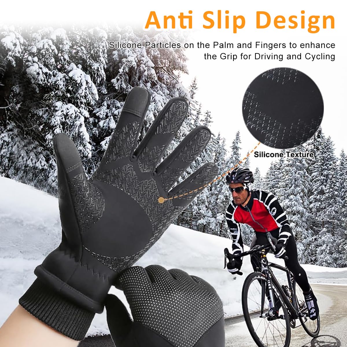 HASTHIP® Winter Riding Gloves Outdoor Thermal Gloves with Touch Screen Finger Tips