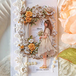 HASTHIP Scrapbook Paper for DIY Crafts featuring 60pcs Embossed Floral Frames | Vintage Lace Design