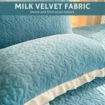 HASTHIP Velvet Pillow Covers for Sofa and Bed 18 x 29 in with Crinkle Edge Design Pack of 2 Blue