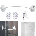 HASTHIP® SafetyGuard Child Safety Lock for Cabinets, Cupboards, Fridge & Freezer, 2 Keys Included, Adhesive Residue-Free, White Childproof Lock for Home Security