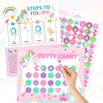 HASTHIP® 10pcs Potty Training Stickers Chart, Cartoon Unicorn Theme Toilet Training Reward Chart Potty