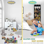 HASTHIP® Toy Organizer for Kids Room, Large Capacity Hanging Storage with 4 Hooks & Eyelets, Wall & Door Mounted Organizer for Toys, Nursery, Playroom, Bedroom, Fits 3-5CM Thick Doors