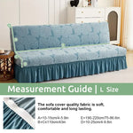 1PC Stretch Sofa Slipcover Couch Sofa Covers Washable Furniture Protector Full Sofa Bed Cover with Elastic Bottom and Skirt for Living Room, Light Blue (190-230cm)