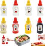 HASTHIP Mini Ketchup Bottles for Lunch Bag with Nozzle | 16PCS 25ml Food Grade Plastic
