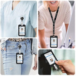 HASTHIP Retractable Badge Holder for ID Cards and Keys with 23 in Reel featuring Quick Carabiner Clip
