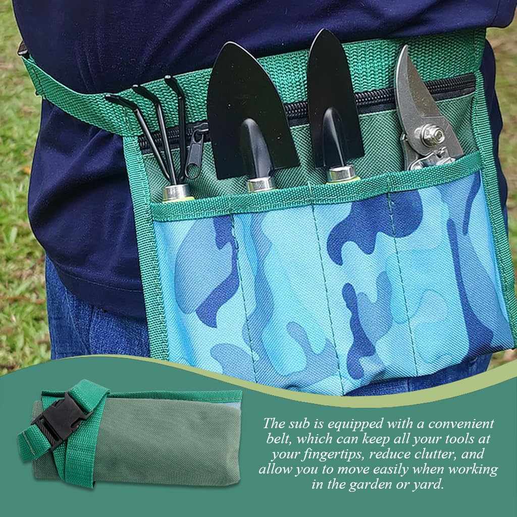 HASTHIP Gardening Tools Kit for Home Use with 4Pcs Set featuring Ergonomic Handles | Stainless Steel Hand Tools and Tool Bag