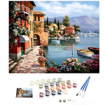 HASTHIP Paint by Numbers Kit for DIY Wall Art with Brushes and 40×50cm Canvas | Beige Acrylic Set