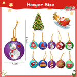 10Pcs DIY Diamond Painting Christmas Tree Ornament Sparkling Hanging Christmas Tree Pendant Christmas Gift Box Charms Decoration DIY Diamond Painting Kit with Tools DIY Home Decor Kit