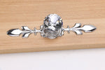 HASTHIP Drawer Knobs for Cabinets and Dressers featuring 4 pcs set with screw-fixed plates | Zinc Alloy and Crystal Glass Design