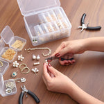 HASTHIP Jewelry Organizer Box Set of 15Pcs for Earrings and Rings with 14 Mini Containers | Transparent Plastic Storage for DIY Crafts