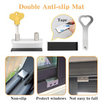 HASTHIP® 4 Juegos de Bloqueo para Ventanas Deslizantes con Llave,Cerradura de Seguridad para Niños,Tope Ajustable Aleación Aluminio Cierres Antirrobo y Anticaída Puertas y