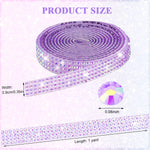 HASTHIP Rhinestone Ribbon for DIY Crafts featuring Self Adhesive 4 Row Design and 48 Yards Set