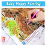 Diamond Painting Kit, 12x16inch Sunflower Cow Diamond Painting, 5D Diamond Painting Kit for Adults & Kids, Very Suitable for Home Leisure and Wall Decoration, Gift for Kids and Adults