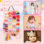HASTHIP Hair Bows Holder for Girls with 16 Ribbons and 2 Detachable Snaps | Felt Wall Organizer