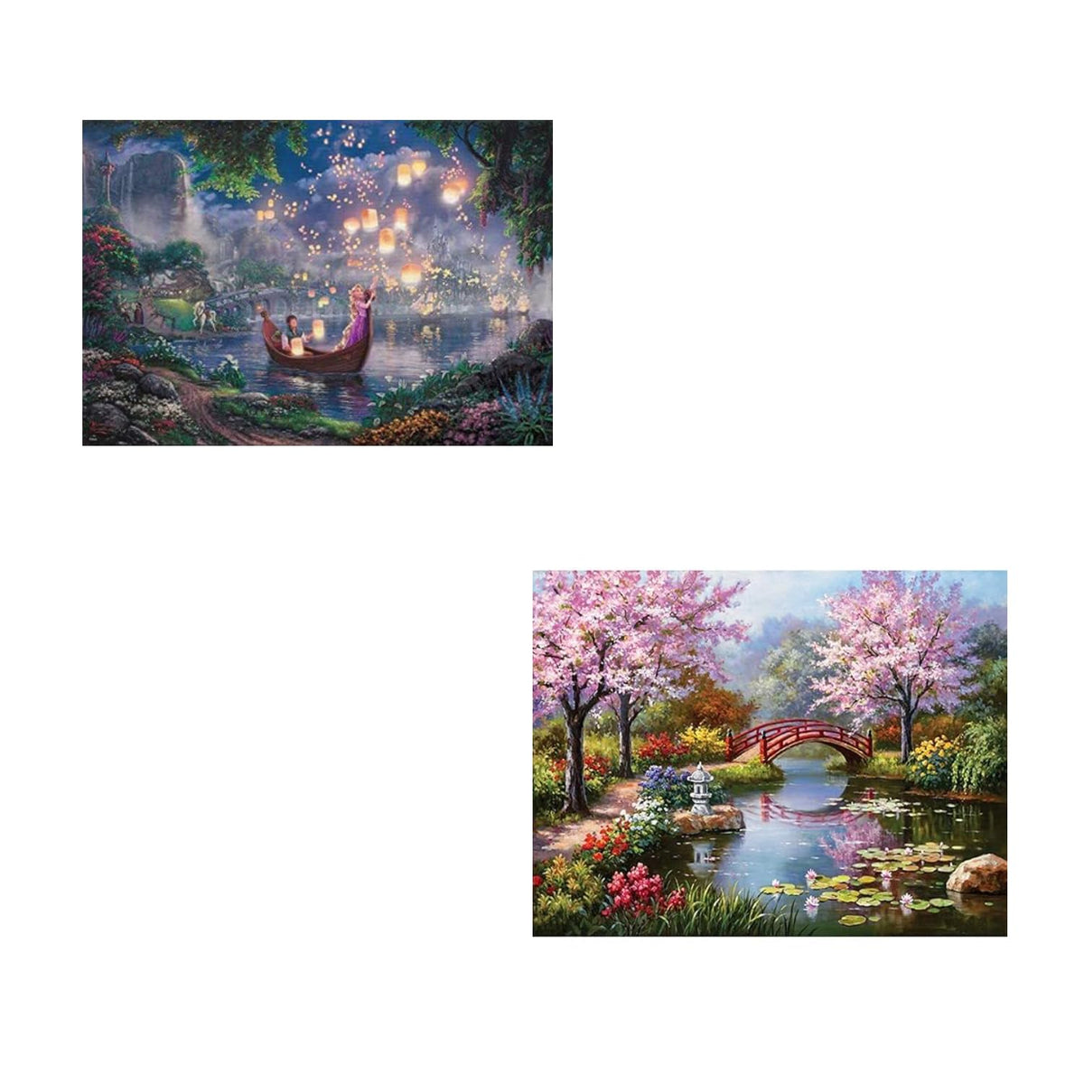 HASTHIP® DIY 5D Diamond Painting by Number Kit Combo, Full Drill Rhinestone Embroidery Cross Stitch Arts Craft for Wall Decor, Journaling, Scrapbooking, Planners, 30x40cm & 40x50cm