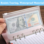 HASTHIP A6 6 Hole Binder Pockets for Documents with Zipper Closure and Clear Vinyl | 15 Pack