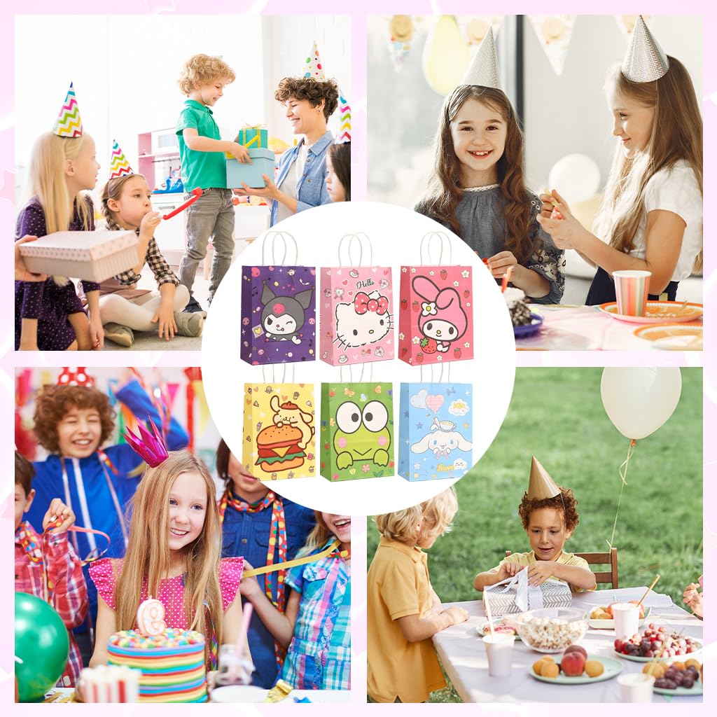 HASTHIP Paper Gift Bags for Parties and Return Gifts featuring 24 Sanrio Prints | Eco Paper