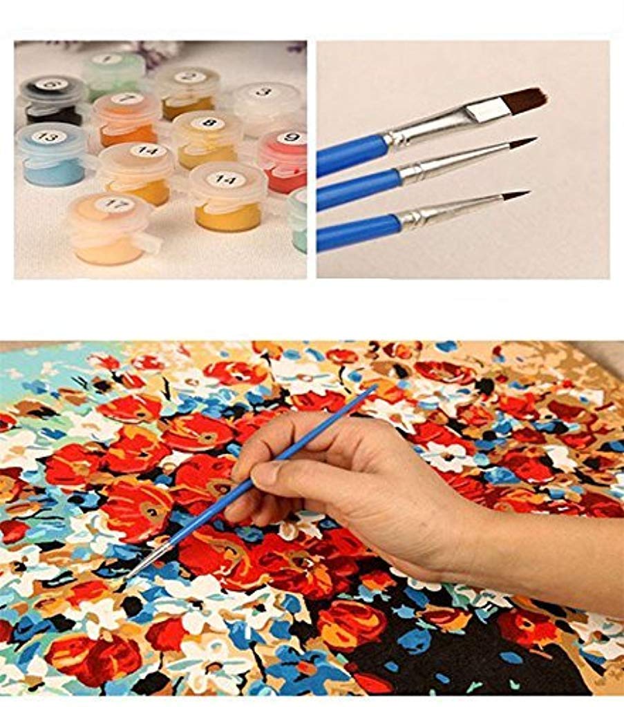 HASTHIP Paint by Numbers Kit for Adults and Kids featuring 16x20 in Canvas & Acrylic Paints | DIY Relaxation Art Gift