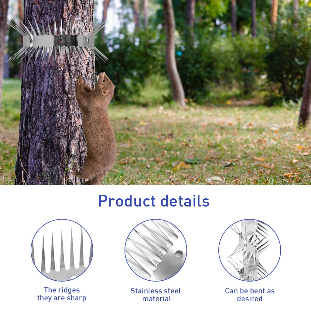 HASTHIP Outdoor Bird Deterrent Spikes 100CM with Double Row Stainless Steel Design | 2PCS