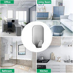 HASTHIP® 8 Pack Stainless Steel Self Adhesive Wall Hooks, Heavy Duty Waterproof Narrow Sticky Hooks for Bathroom Kitchen, No Drill, Rustproof, Space Saving, 4.5x2.5 cm, Silver Organizer Hangers