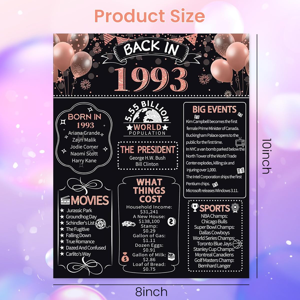 HASTHIP Birthday Card for 30th Birthday Decorations for Women and Gifts for Her | Back in 1993 Party Game Card