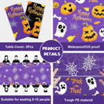 HASTHIP Halloween Tablecloth for Party Decor featuring 130x220cm Waterproof PE Cover | 2 Pack