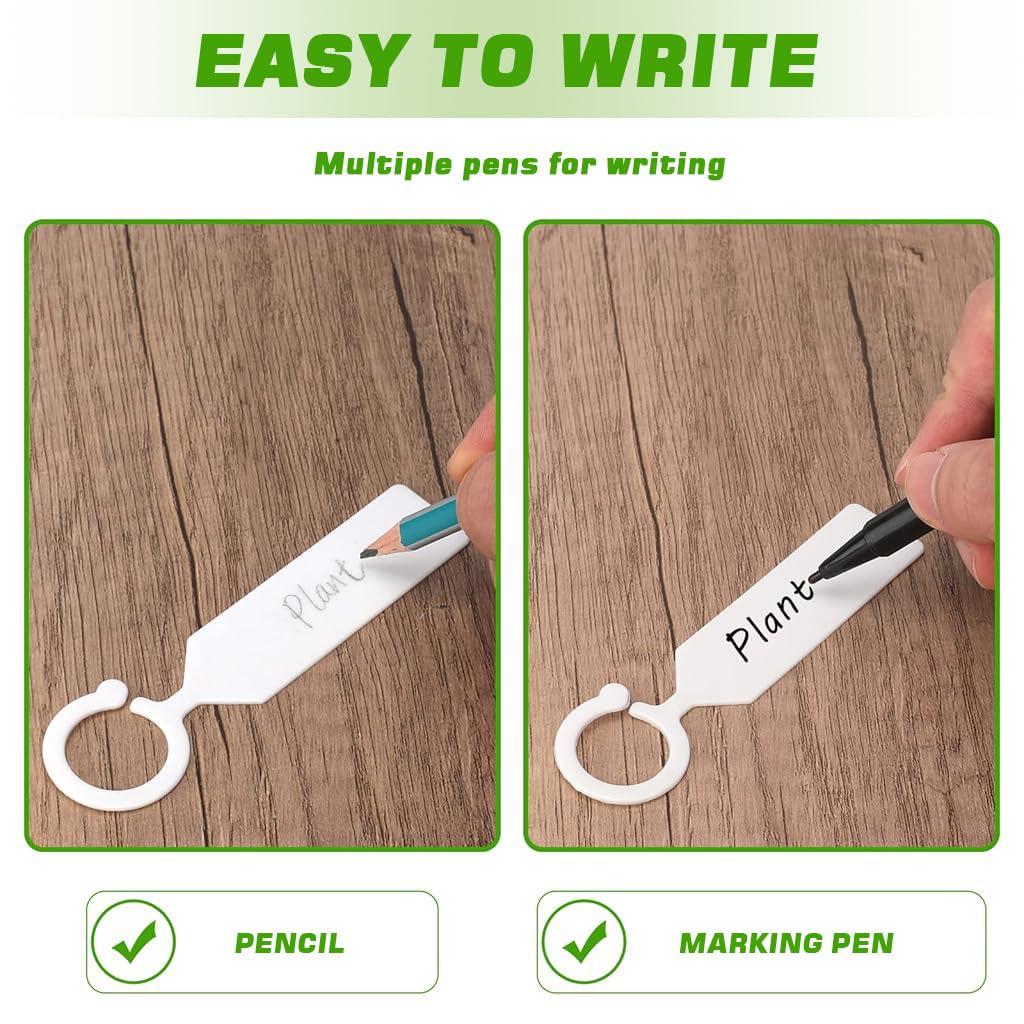 HASTHIP Plant Labels for Garden Organization with Open Loops 100 Count 2.4x11 cm PVC Tags
