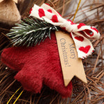 HASTHIP Christmas Tree Ornament for Home and Car Decor featuring Golden Bell and Red Plush 14x23cm