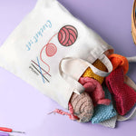 HASTHIP Crochet Kit for Beginners with 72 pcs Metal Hooks and Colorful Yarn | Includes Canvas Tote Bag