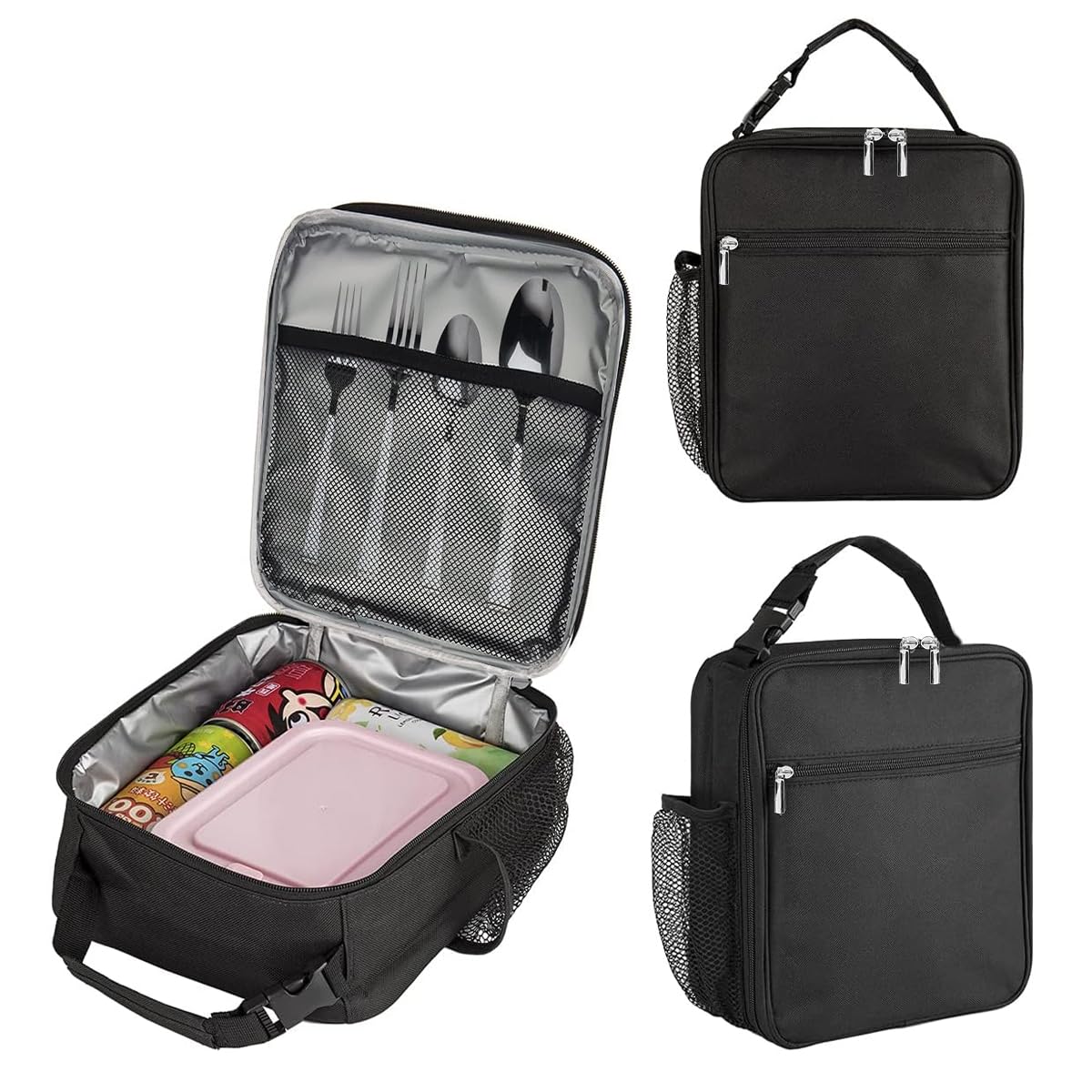 HASTHIP Lunch Box for Work and Picnic with Quick Release Buckle Handle 8.7×4.5×10.2 in Black