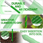 HASTHIP Plant Support Stakes for Climbing Plants featuring 120cm x 8mm Steel Core | Green Rust‑Resistant Rods