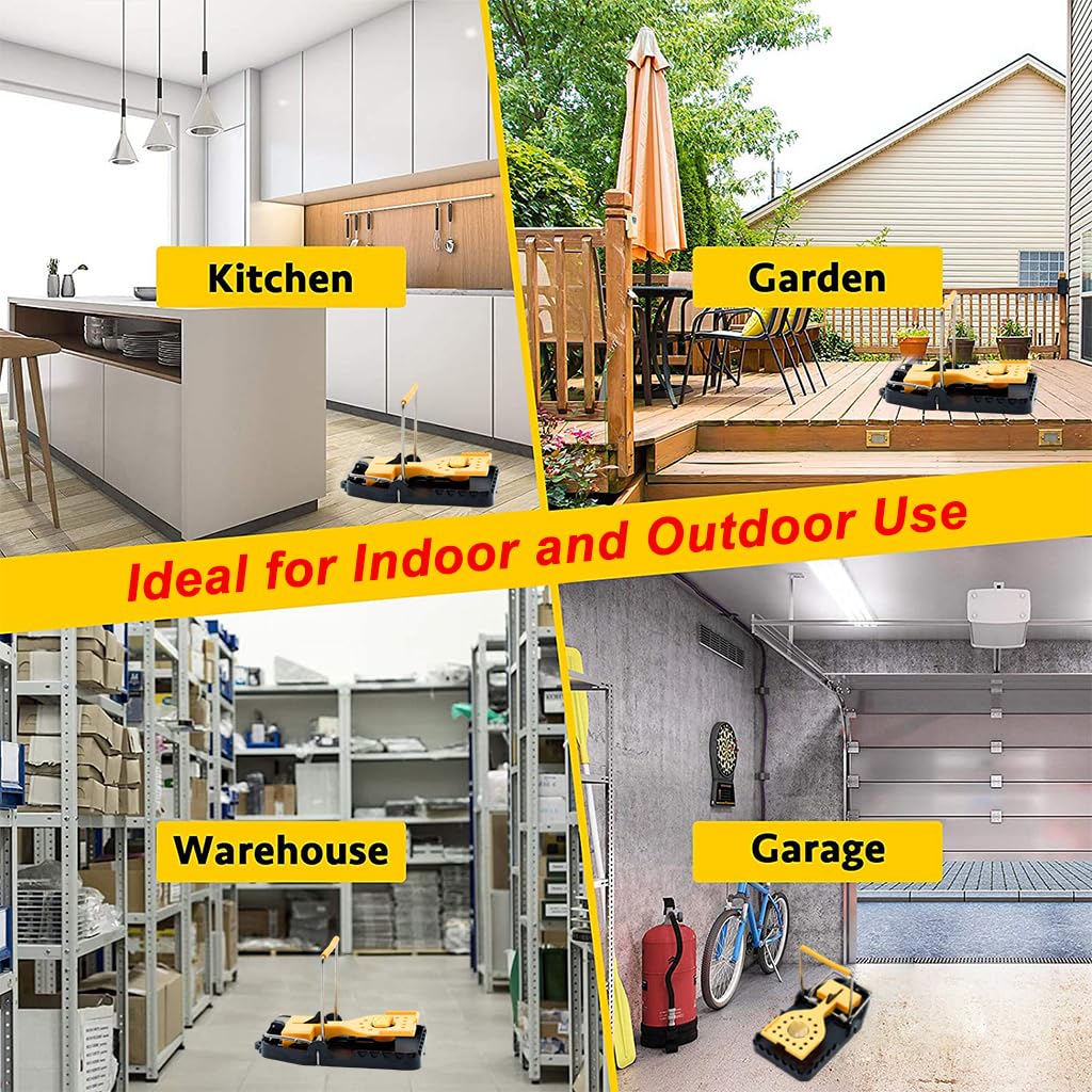 2Pcs Rat Traps for House Garden Patio, Reusable Mouse Traps for Mice, Rats, Chipmunks, Squirrels, Hamsters and Other Rodents, Quickly Slam Rat Killer for Indoor and Outdoor