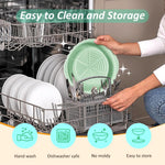 HASTHIP Silicone Bread Basket for Sourdough Proofing with 9.6 in Round Folding Design | 2 PCS Green