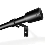 HASTHIP® Carbon Steel Curtain Rod Telescopic 80-182cm, Adjustable Length Extendable Drapery Rod with Wall Mount Brackets, Black Curtain Pole for Windows, Living Room Bedroom Home Decor