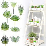 HASTHIP Artificial Plants for Home Decor with 9Pcs PVC Flocked Succulents | Indoor and Outdoor Decorations