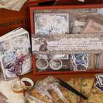 HASTHIP Vintage Journal Supplies Kit for Scrapbooking with 202 pcs A6 Notebook Set | Wisteria Flower Design