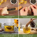 HASTHIP Disposable Tea Filter Bags for Loose Tea with Drawstring Leak Proof Design Pack of 100