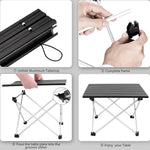 HASTHIP® Camping Table Foldable Table 56*40.5cm Aluminum Top for Outdoor Cooking, Hiking, Travel, Picnic, Sturdy Constructed Camping Table with Storage Bag