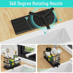 HASTHIP Sink Organiser for Kitchen Countertop featuring 3 Compartments and Sponge Holder