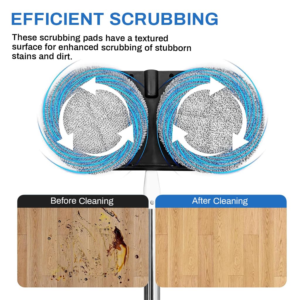 HASTHIP® 2Pcs Replacement Mop Pads for AGARO Floor Scrubber 16cm/6.3 inches Mop Pads Water Abserbent Scrubbing Pads Cleaning Pads Universal Replacement Mop Pads.