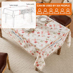HASTHIP Dining Tablecloth for 4 to 6 Seater Tables featuring Tassels and Water‑Resistant Linen Blend in Red | 140x200 cm