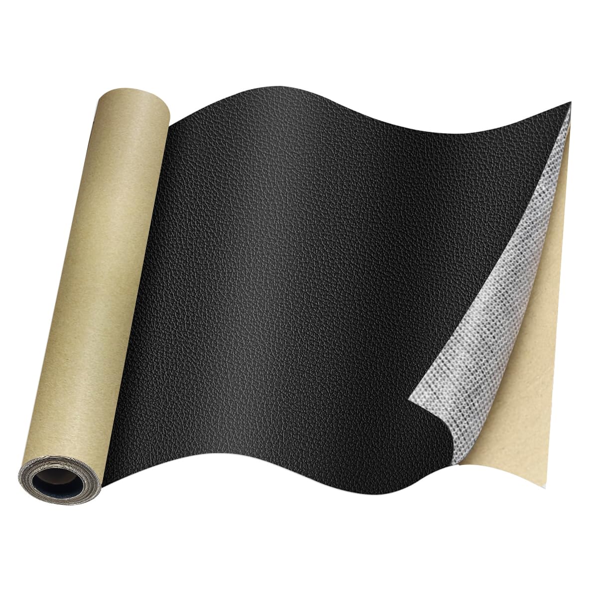 HASTHIP® Leather Repair Patch, 78"x17" Leather Repair Patch Tape Kit, Self Adhesive Leather Repair Kit Tape DIY for Car Seat Sofa Jackets Couches Chair, Black